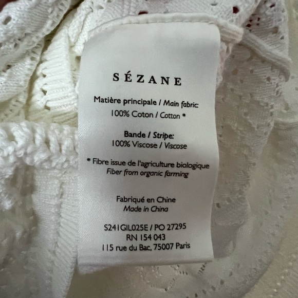 Sezane White Crochet Button-Front Women’s Cardigan - Picture 5 of 6